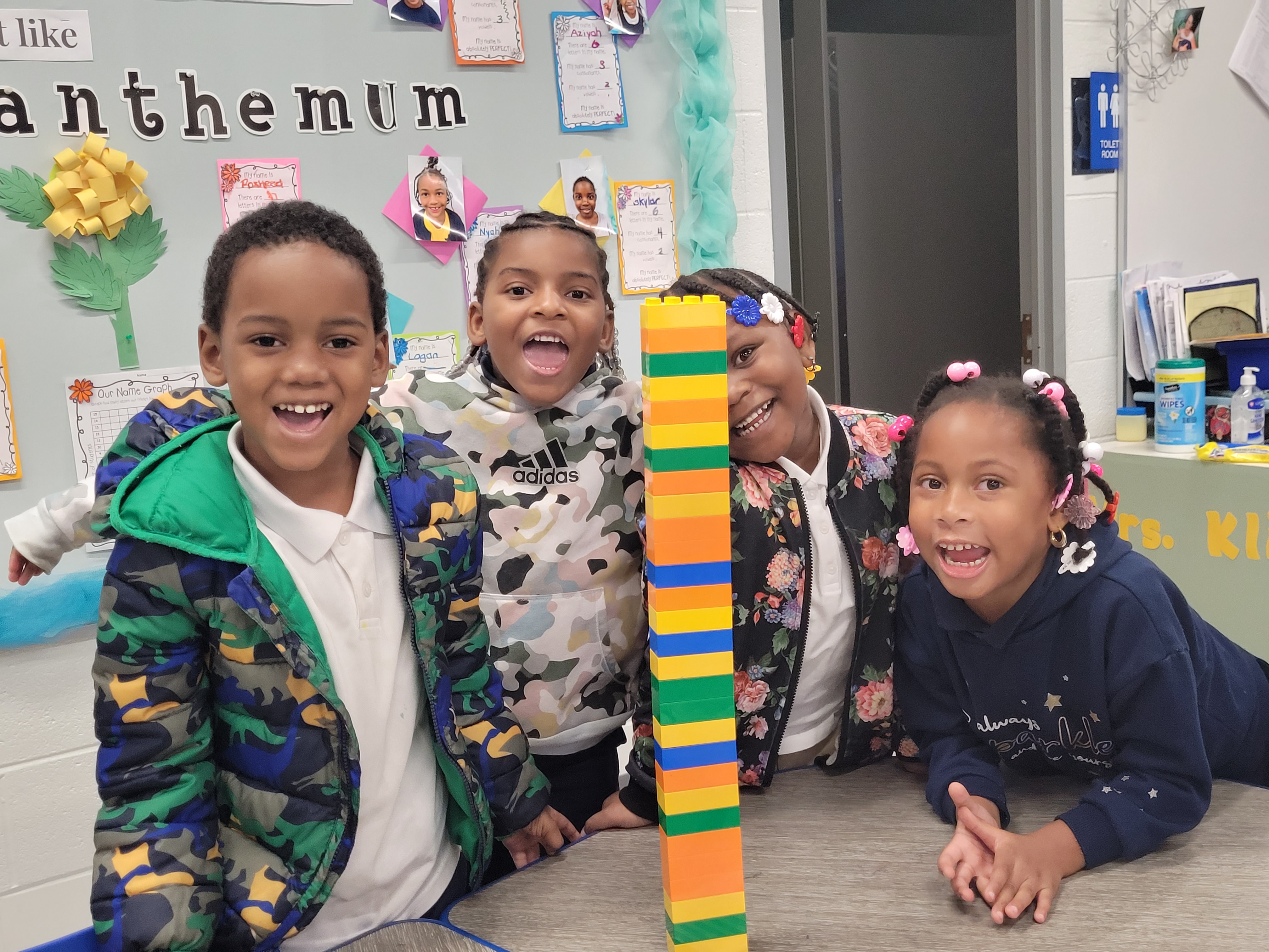 Andrew Hamilton School students Andrew Hamilton School students playing with colorful blocks